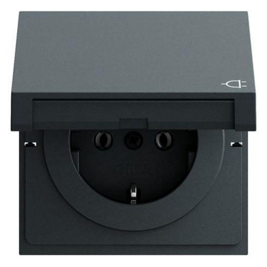 wandcontactdoos met randaarde KD System 70 antracit(gel.)