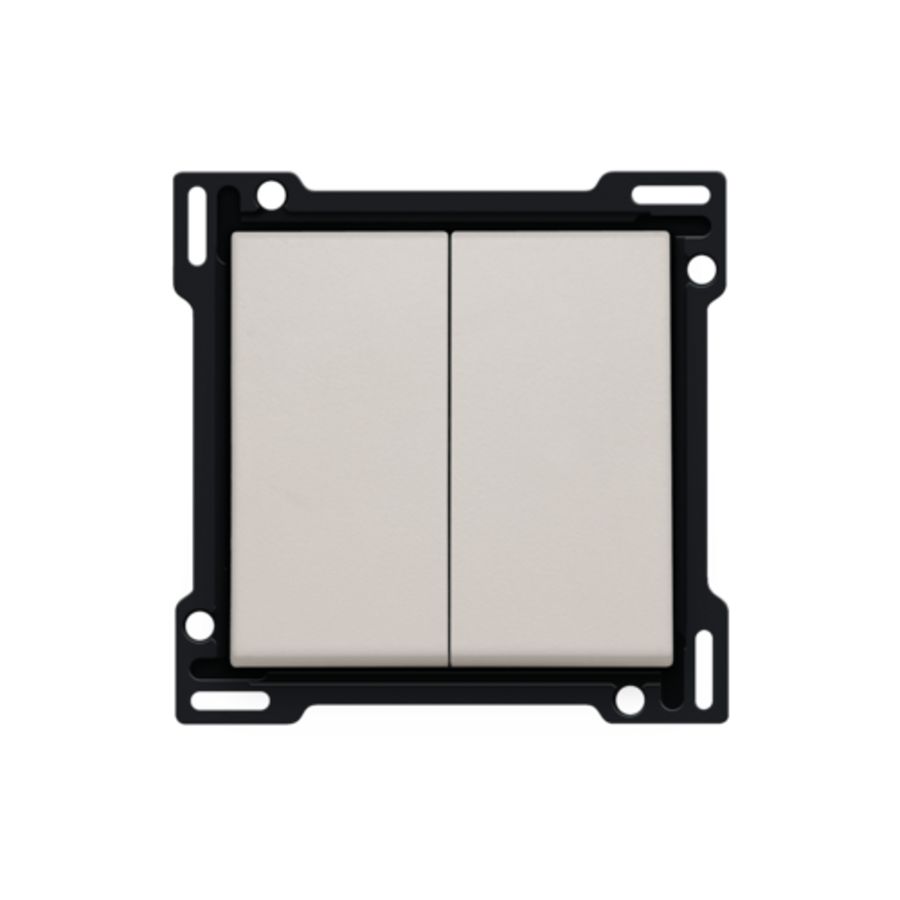 Afwerkingsset serie/wisselschakelaar + drukknop N.O. l.grey