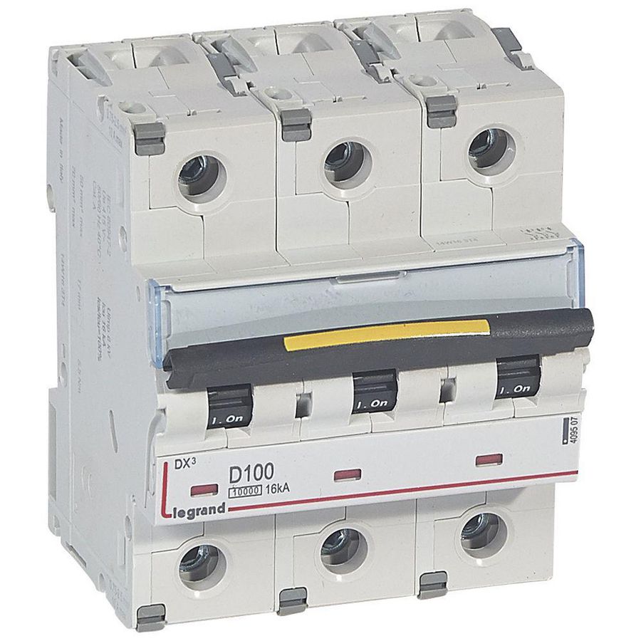 Installatieautomaat 3-polig D-karakteristiek 100A 10000A/16kA DX³ DIN