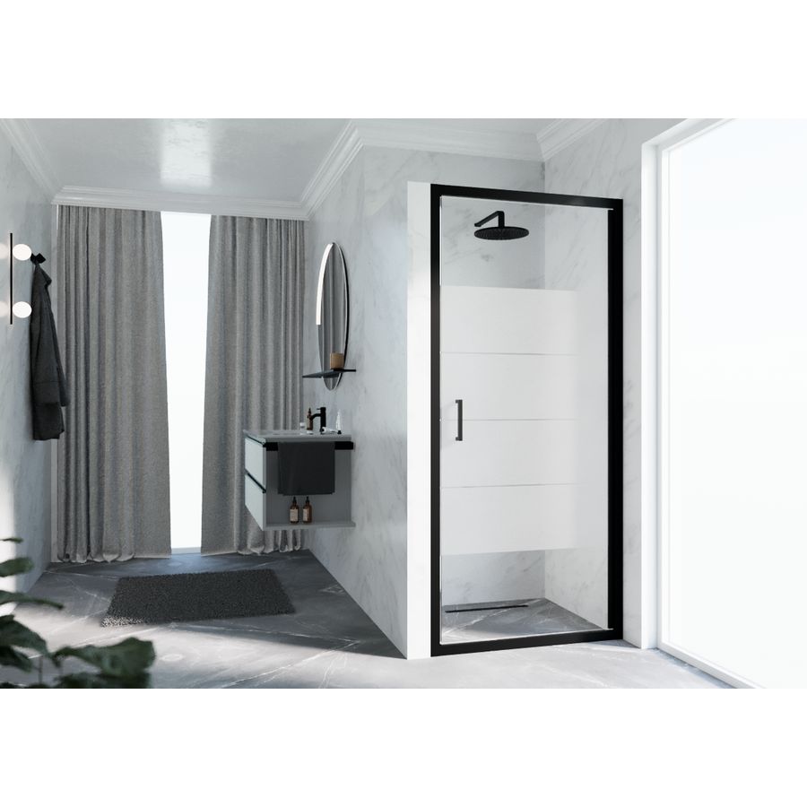 Draaideur Zephyros 2.0 96 verst.96-102cm strip motief zwart