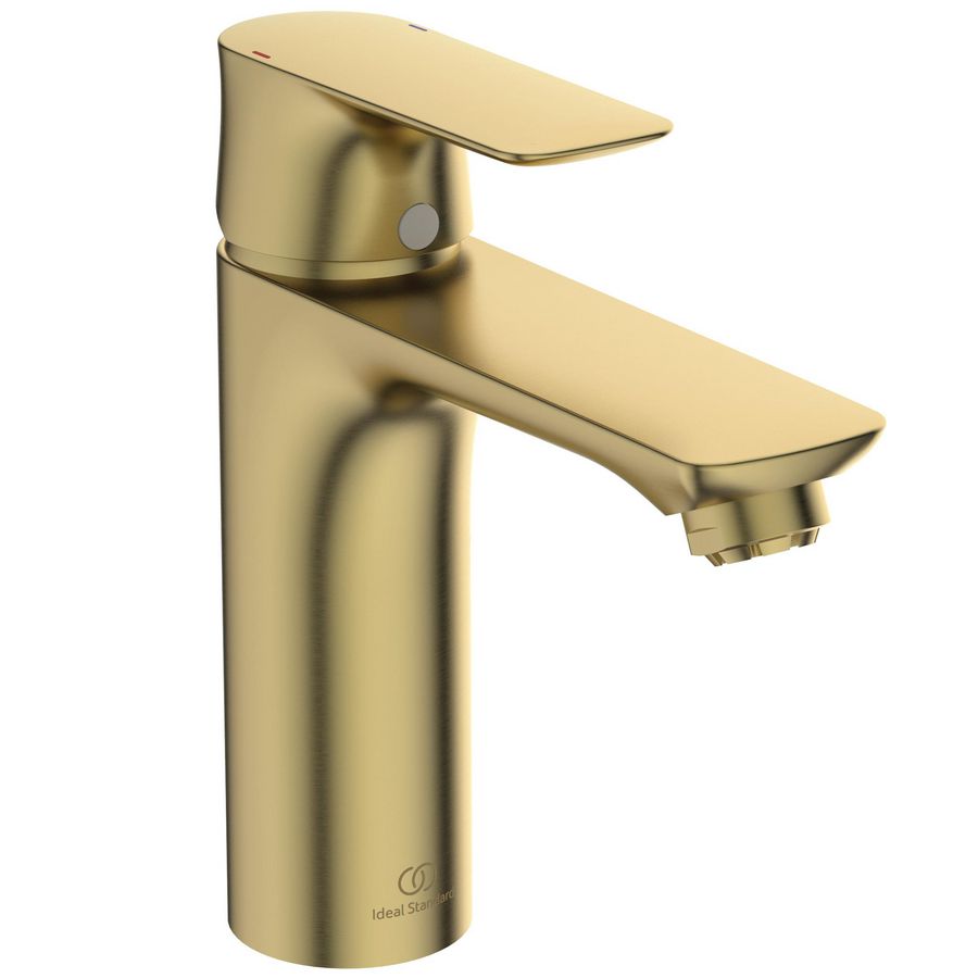 Connect Air wastafelmengkraan grande waste lage druk brushed gold (mat goudkleurig)
