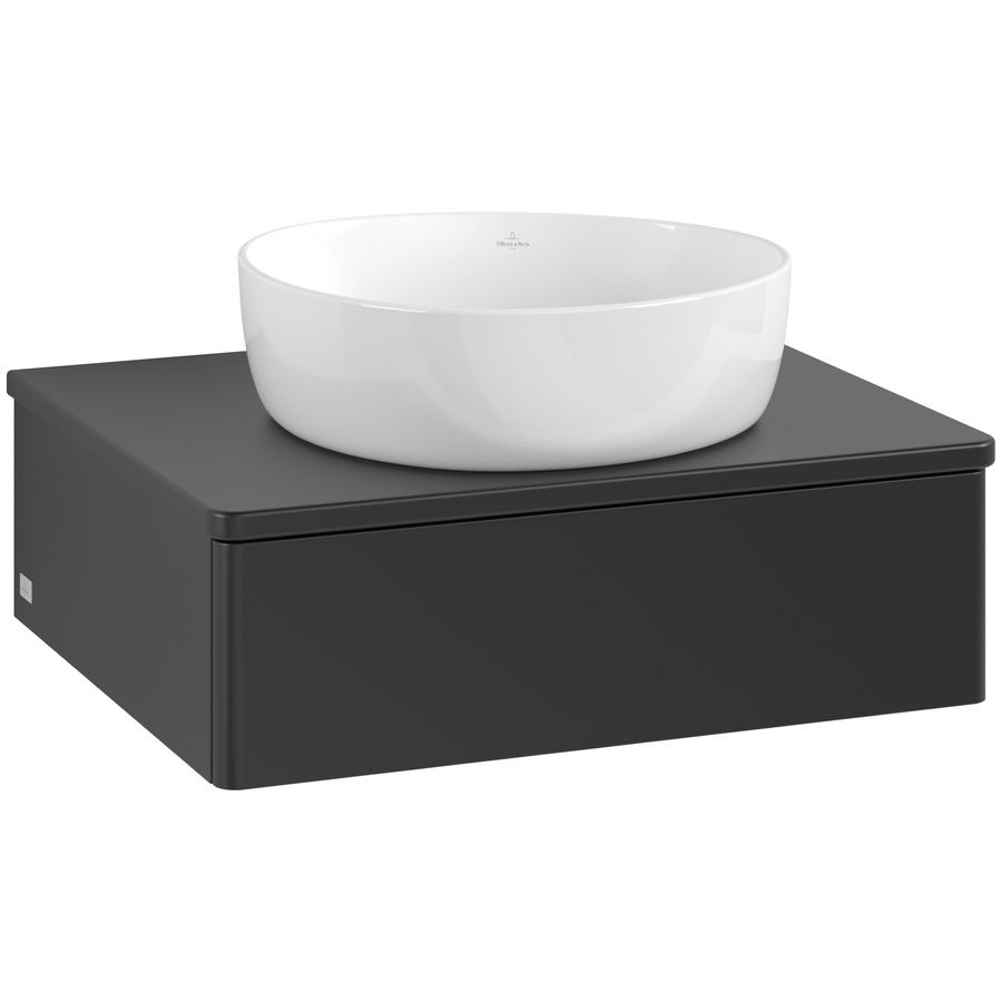 Wastafelonderkast Antao 600x190x500mm Black Matt Lacquer K07010PD