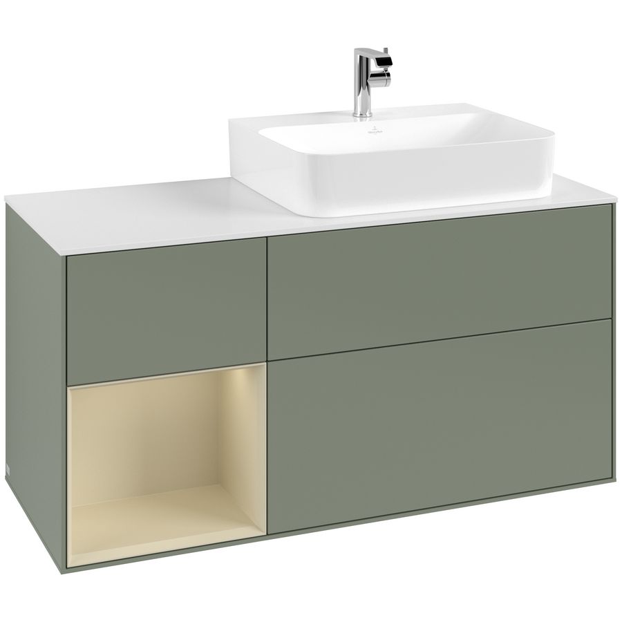 Wastafelonderkast Finion 1200x603x501mm Olive Matt Lacquer G141HJGM