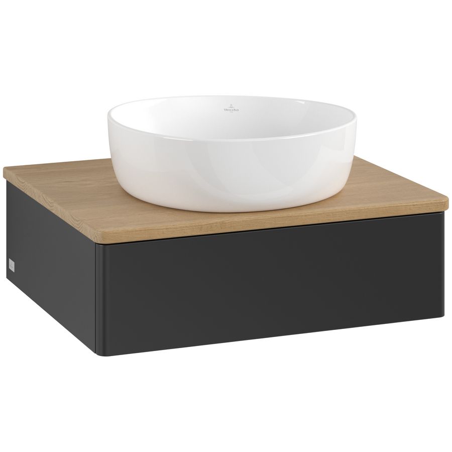 Wastafelonderkast Antao 600x190x500mm Black Matt Lacquer K07011PD