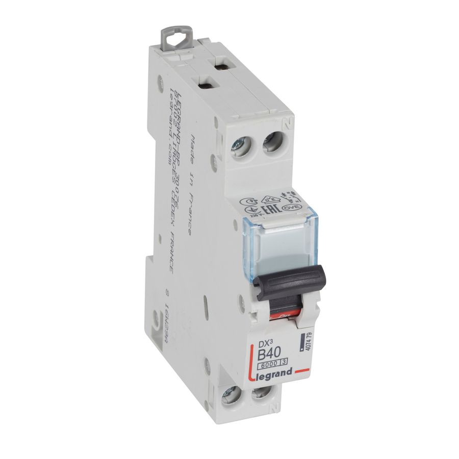 Installatieautomaat MCB DX³ 1-polig + Nul B-karakteristiek 40A 6000A