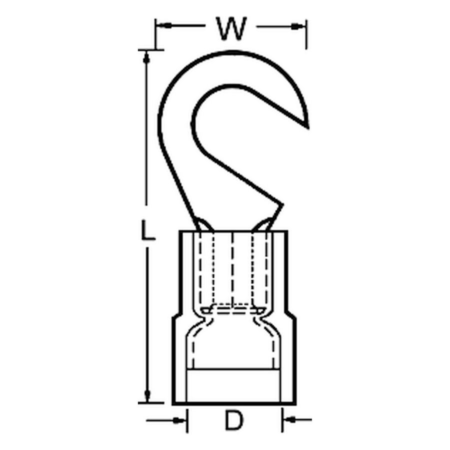 Kist a 100st. geisoleerde haakkabelschoen M4 1,5-2,5mm² PVC