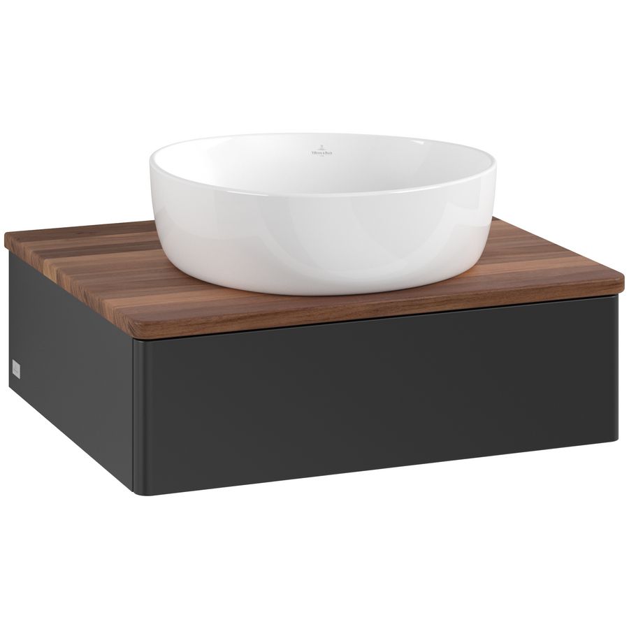 Wastafelonderkast Antao 600x190x500mm Black Matt Lacquer K07012PD
