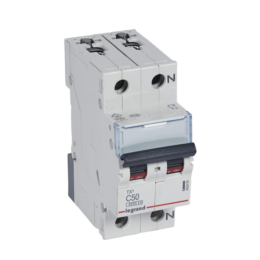 Installatieautomaat MCB TX3 1-polig + Nul C-karakteristiek 50A 6000A