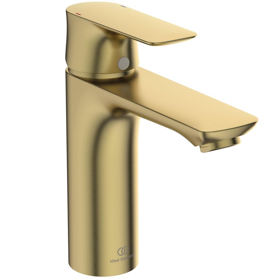 Connect Air wastafelmengkraan grande 5l/min. met waste brushed gold (mat goudkleurig)