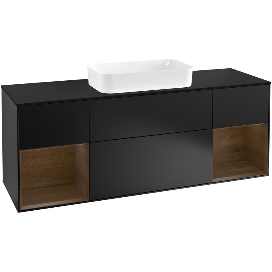 Wastafelonderkast Finion 1600x603x501mm Black Matt Lacquer G332GNPD