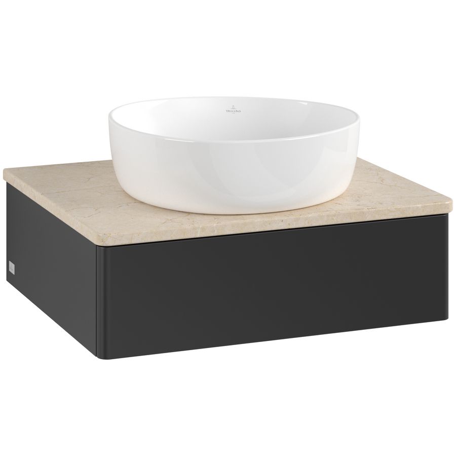 Wastafelonderkast Antao 600x190x500mm Black Matt Lacquer K07013PD