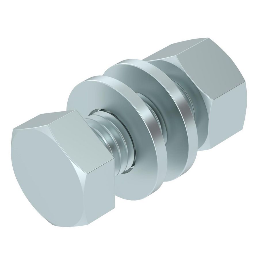 Zeskantbout moer sluitring M12x30 staal vuurverzinkt VVE=20