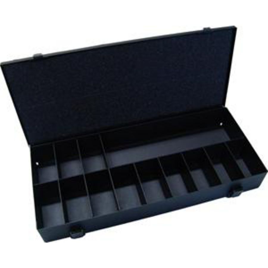 Metalen koffer leeg 13-vaks 50x370x157mm zonder handgreep