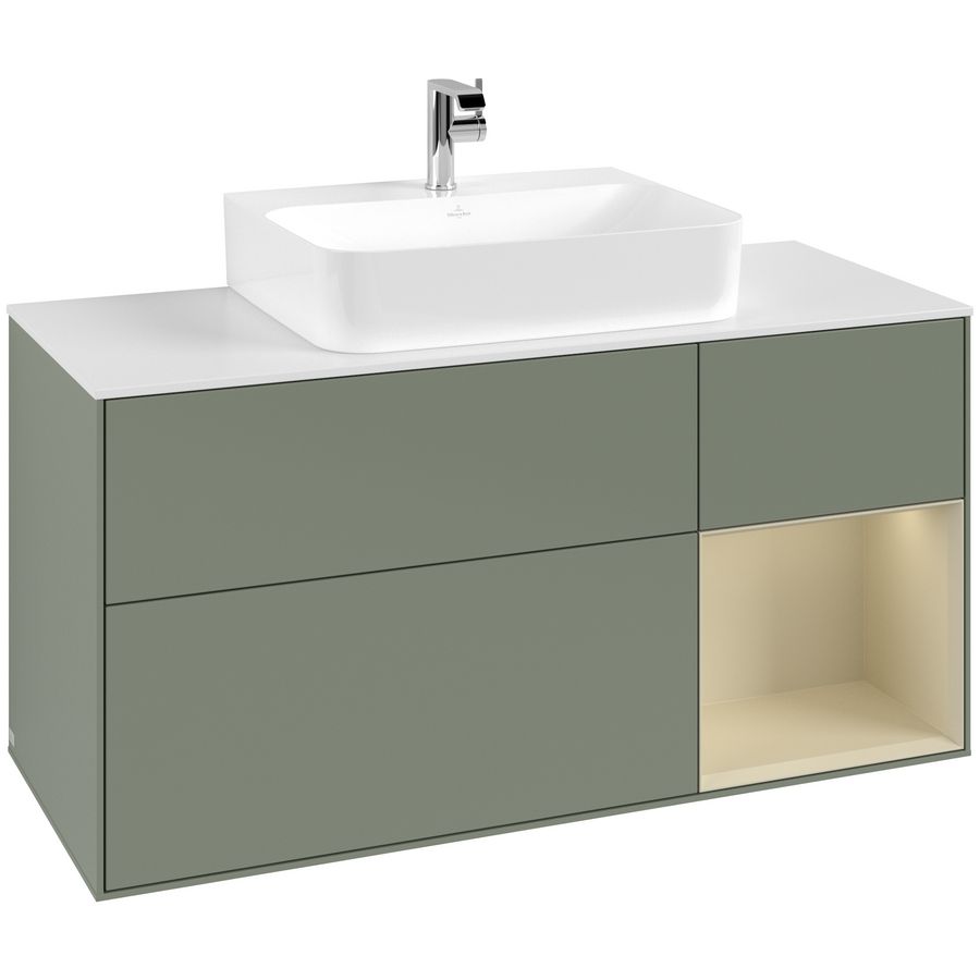 Wastafelonderkast Finion 1200x603x501mm Olive Matt Lacquer G171HJGM