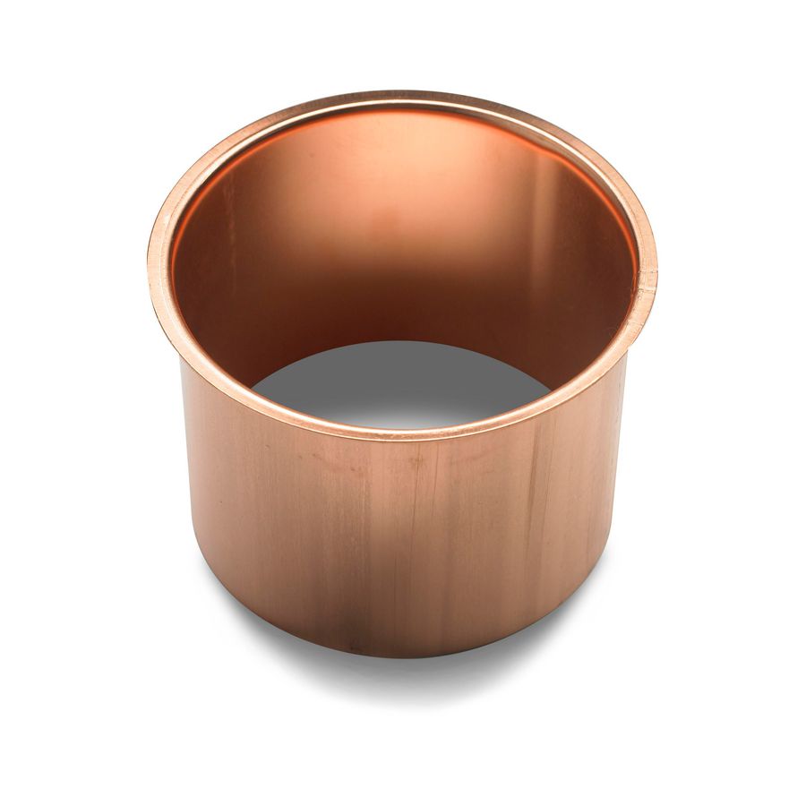 Koperen HWA tapeind/steekpijp vlak 100mm lengte 100mm bakgoot