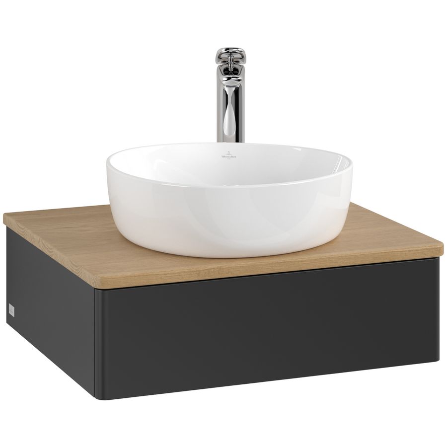 Wastafelonderkast Antao 600x190x500mm Black Matt Lacquer K07051PD