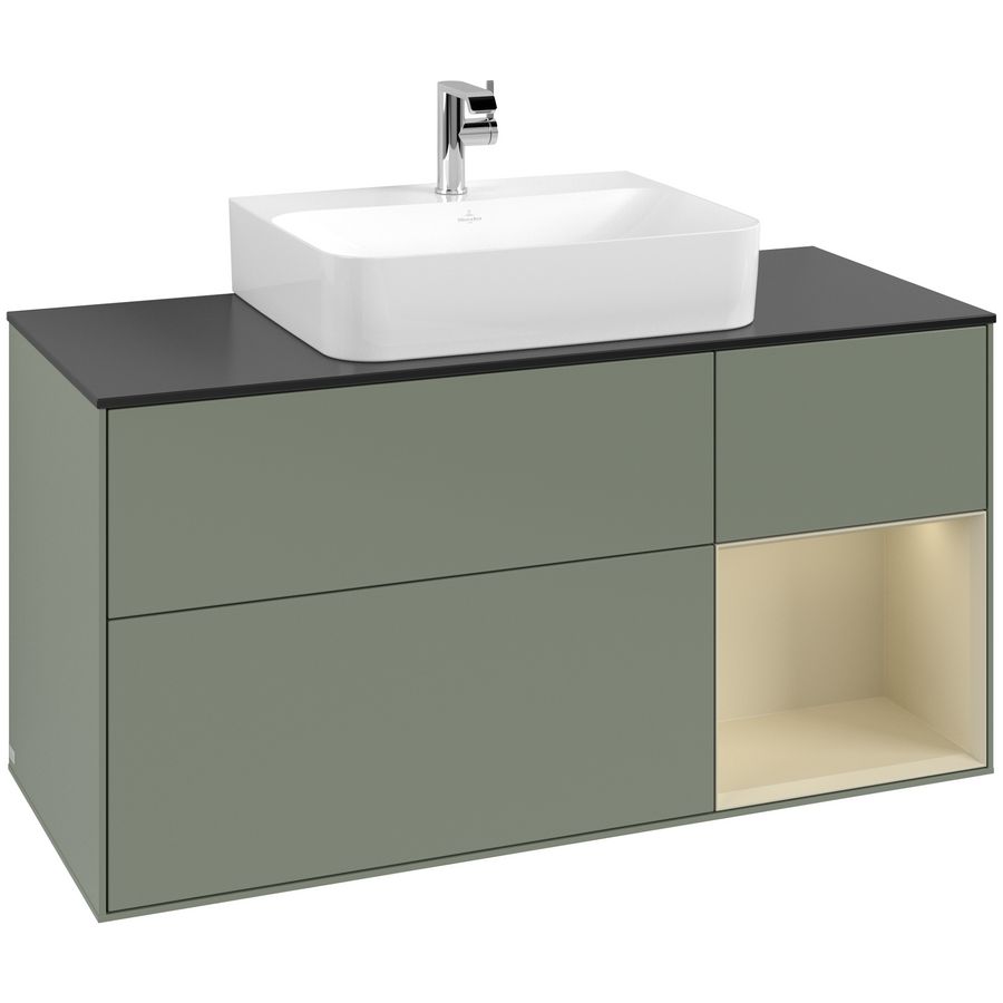 Wastafelonderkast Finion 1200x603x501mm Olive Matt Lacquer G172HJGM