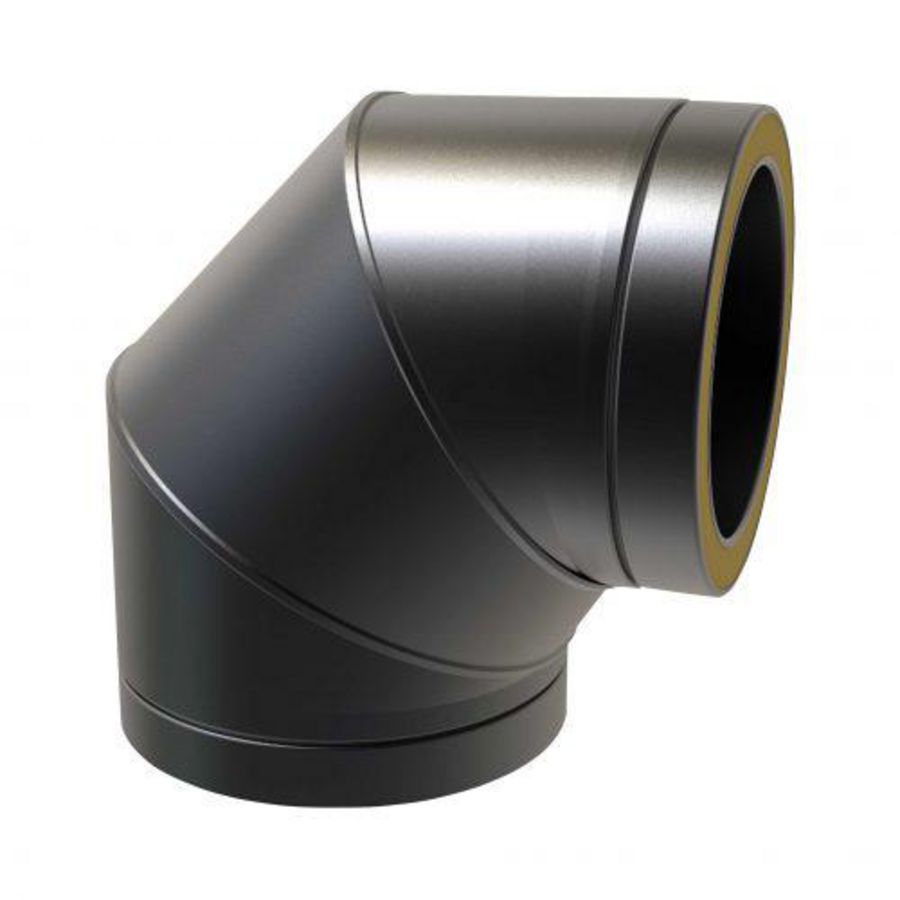 DW Ø125mm Bocht 90° zwart