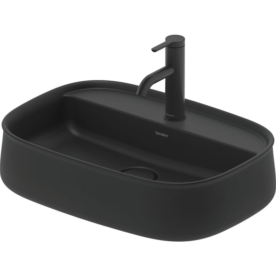 Zencha #237455 Opzetwastafel Antraciet Mat 550mm geslepen met kraangat