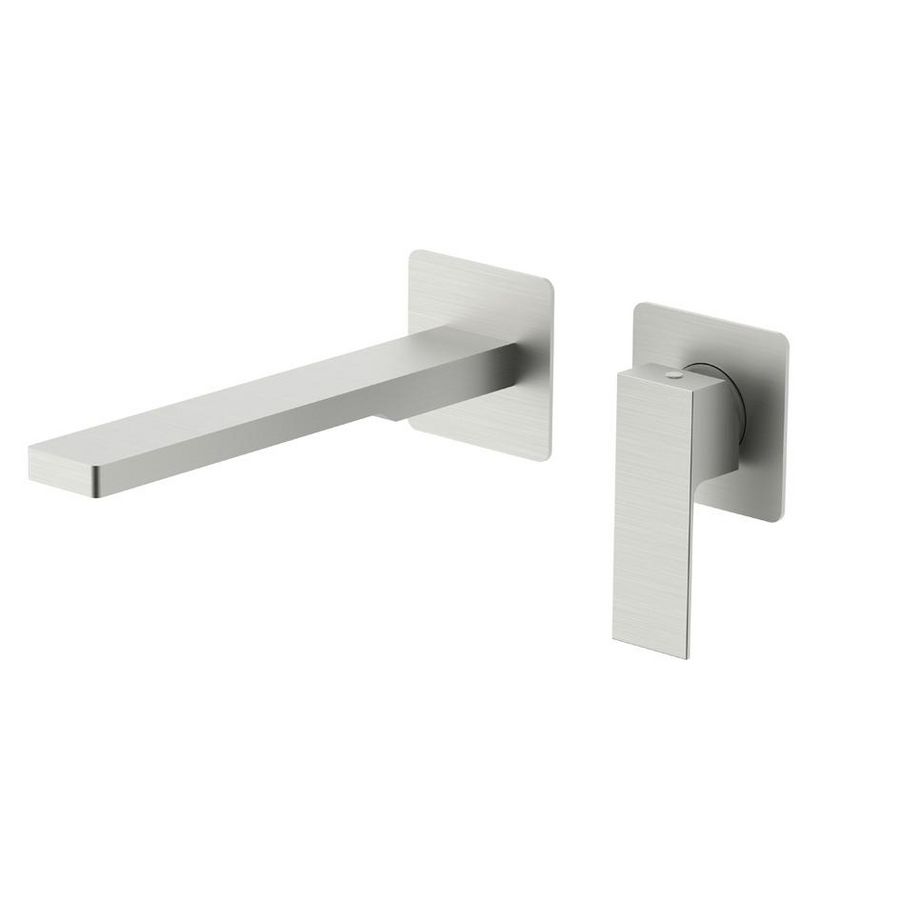 Inbouw wastafelkraan+uitloop 200mm 2 vierkante rozetten