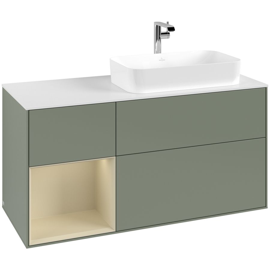Wastafelonderkast Finion 1200x603x501mm Olive Matt Lacquer G271HJGM