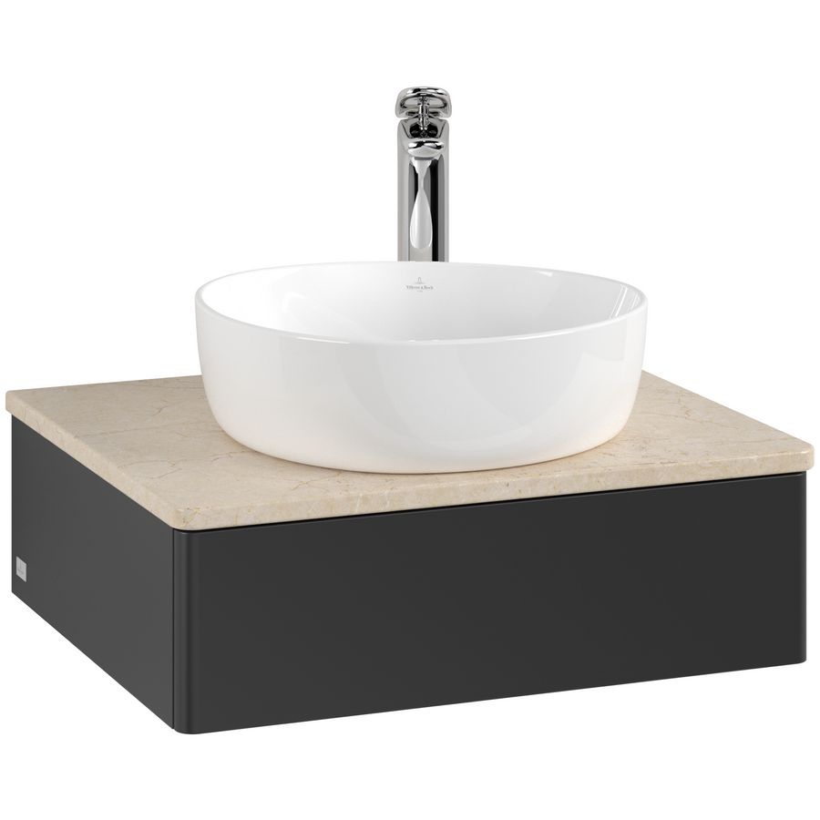 Wastafelonderkast Antao 600x190x500mm Black Matt Lacquer K07053PD