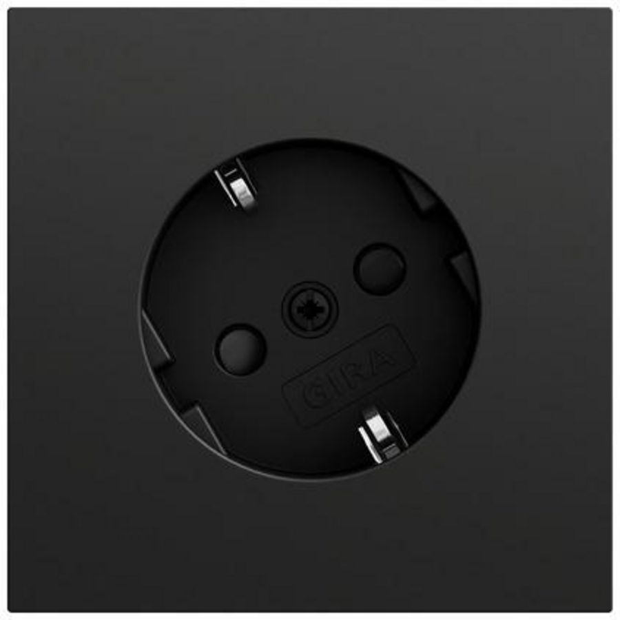 wandcontactdoos met randaarde 30° + Safety Plus System 70 zwart m(gel.)