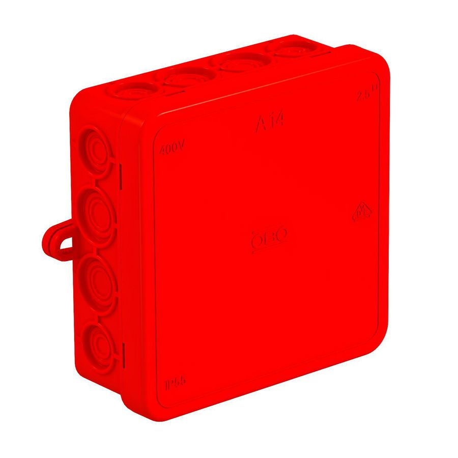 Kabeldoos 100x100x38mm polyethyleen rot VVE=10