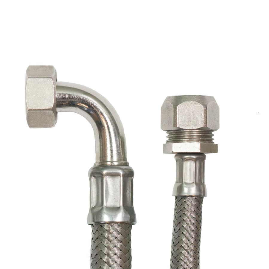 Flexibele slang DN20 1" BIN haaks x 22mm knel 50cm