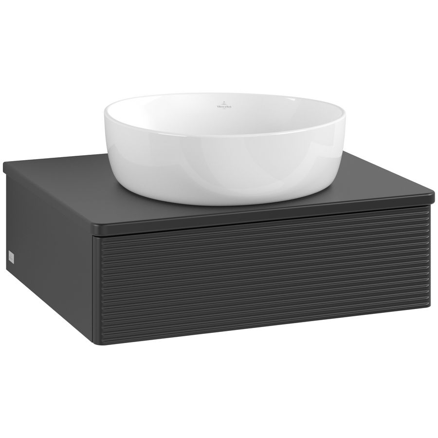 Wastafelonderkast Antao 600x190x500mm Black Matt Lacquer K07110PD