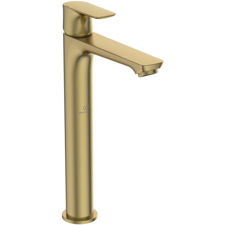 Connect Air hoog wastafelmengkraan 5l/min. zonder waste brushed gold (mat goudkleurig)
