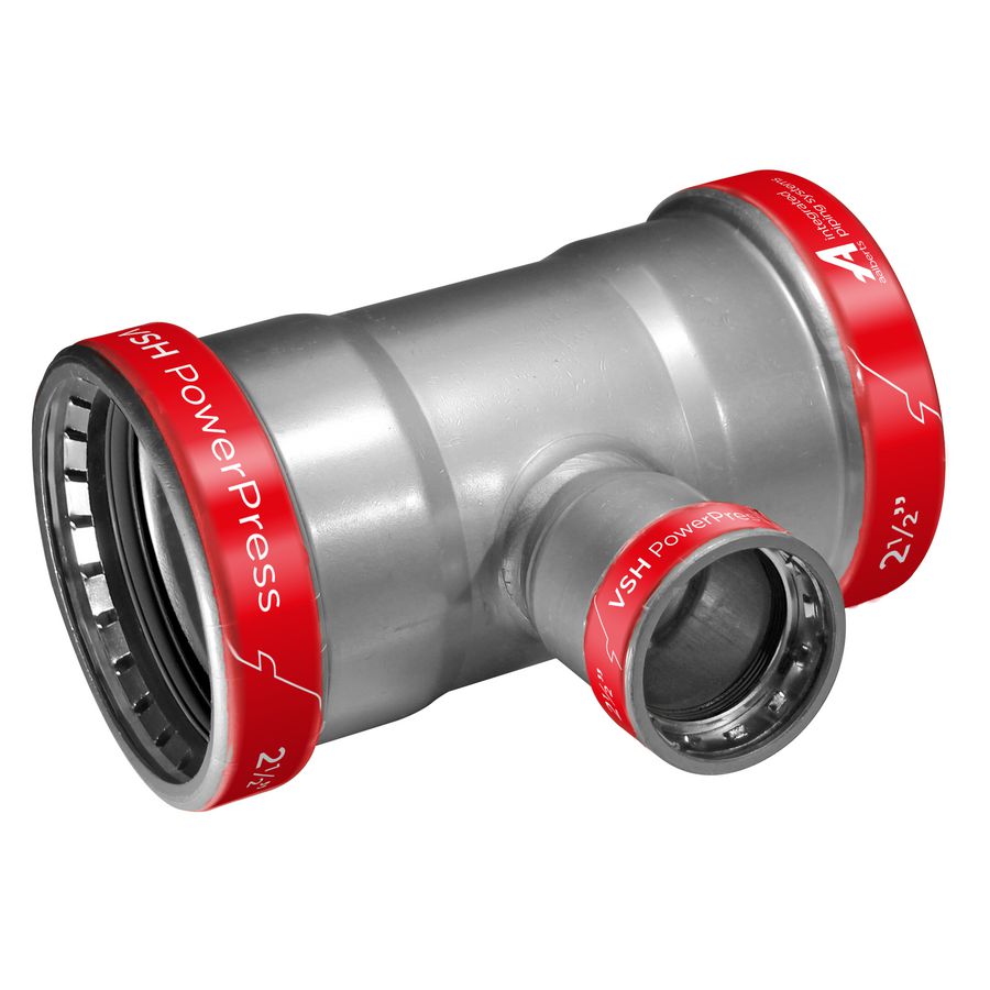 T-koppeling verlengd POWERPRESS EPDM FFF 2 1/2"x2 1/2"x1 1/4" EU