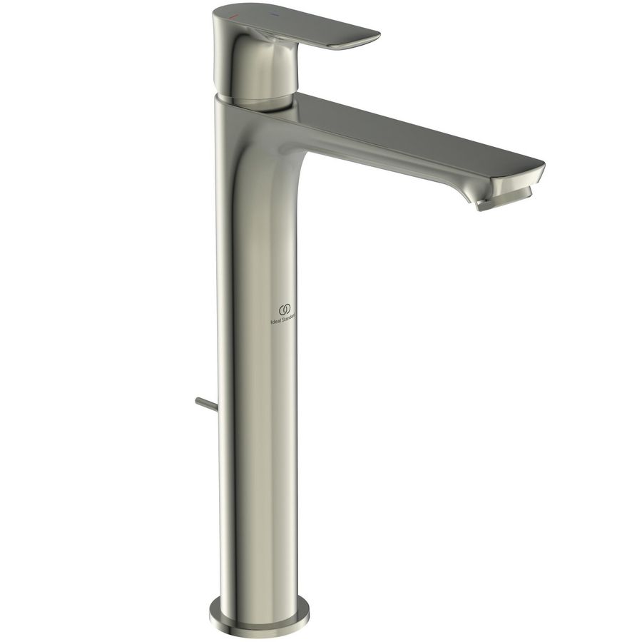 Connect Air hoog wastafelmengkraan met waste bluestart silver storm (rvs look)