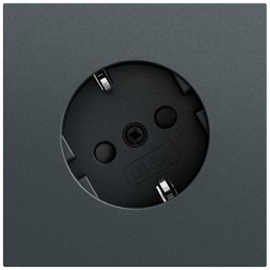 wandcontactdoos met randaarde 30° + Safety Plus System 70 antracit(gel.)