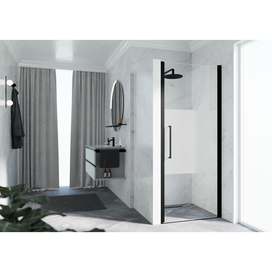 Draaideur YPLUS1B 970-1010x2000mm zwart band satin