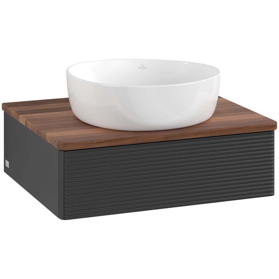Wastafelonderkast Antao 600x190x500mm Black Matt Lacquer K07112PD