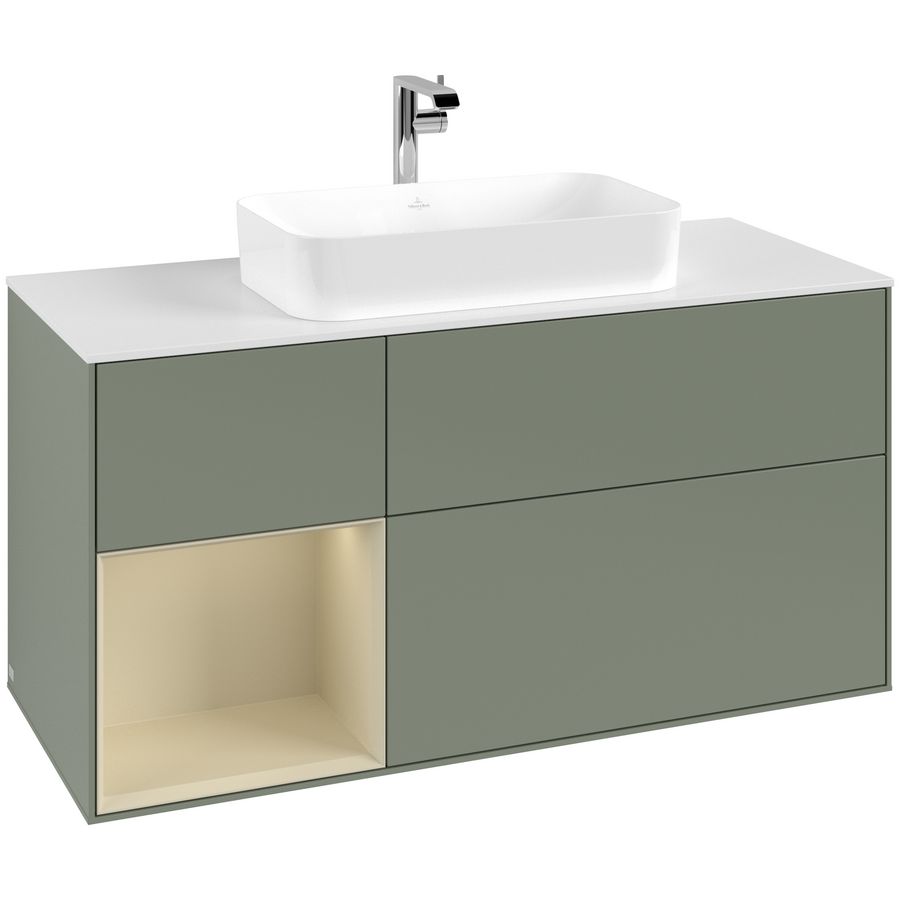 Wastafelonderkast Finion 1200x603x501mm Olive Matt Lacquer G291HJGM