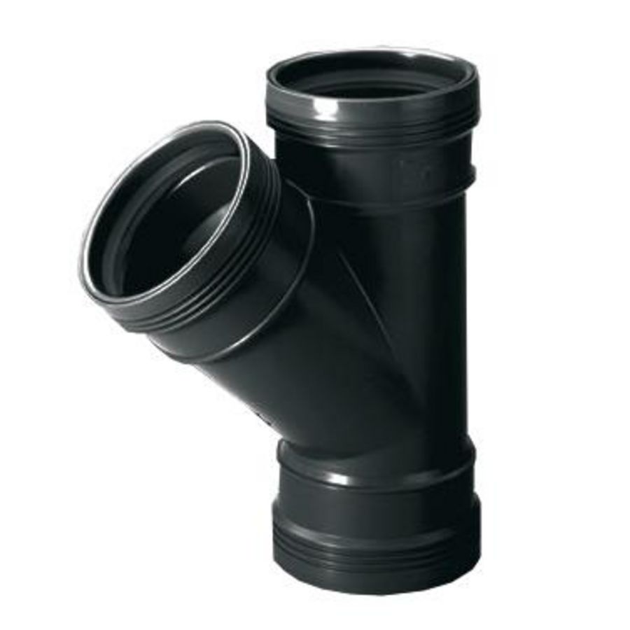 PROMO Wafix PP manchet T-stuk 45° 50mm zwart 3x mof (3412205004)