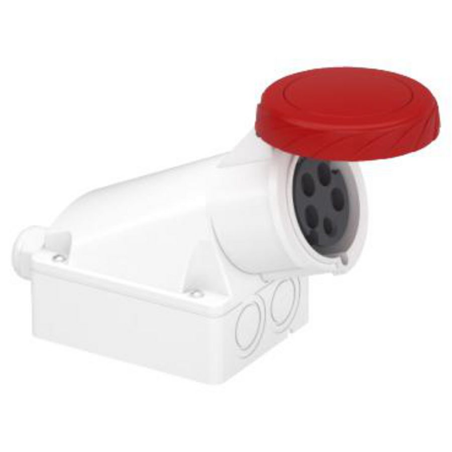 Wandcontactdoos Gehoekt 3P+N+A 32A 380-415V AC 6h PratiKa