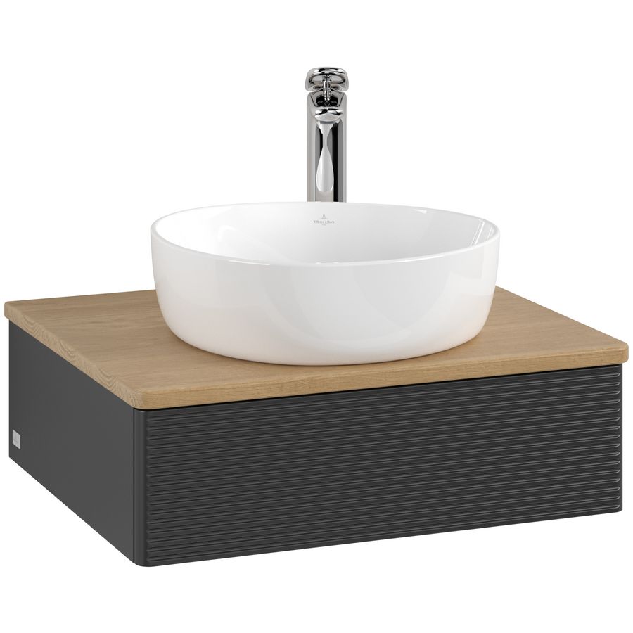 Wastafelonderkast Antao 600x190x500mm Black Matt Lacquer K07151PD