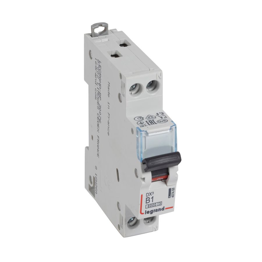 Installatieautomaat MCB DX³ 1-polig + Nul B-karakteristiek 1A 6000A