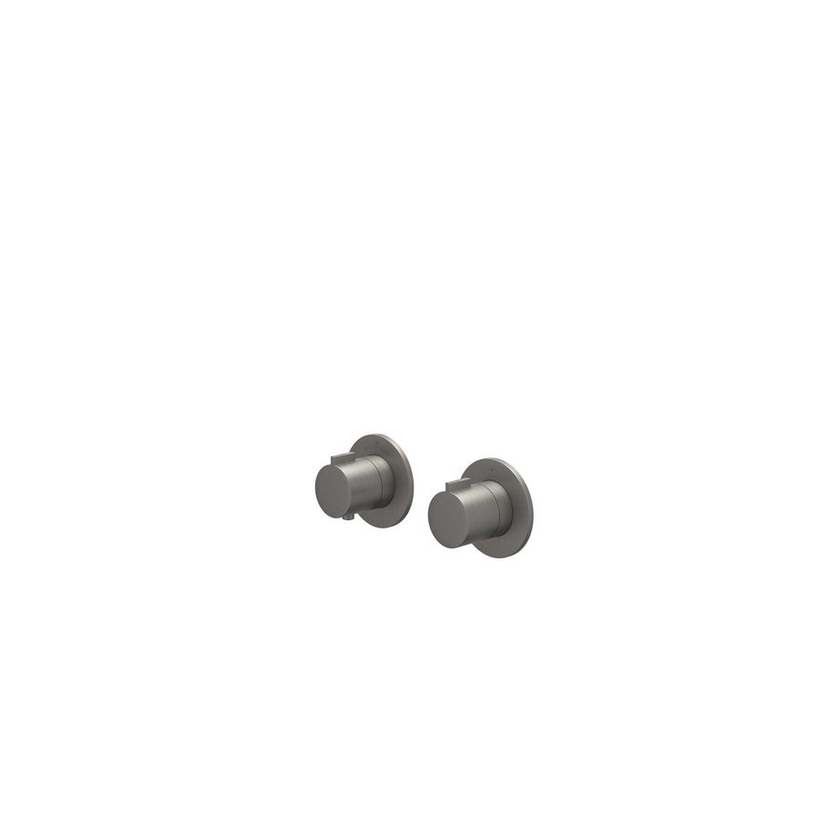 Afbouwdeel inbouwthermostaat PACT 2-weg ronde rozet geborsteld metal black PVD