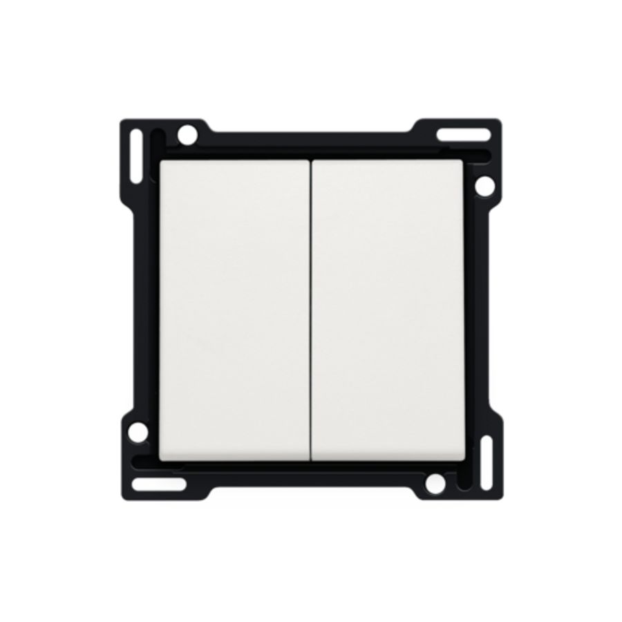 Afwerkingsset serie/wisselschakelaar + knop NO. white