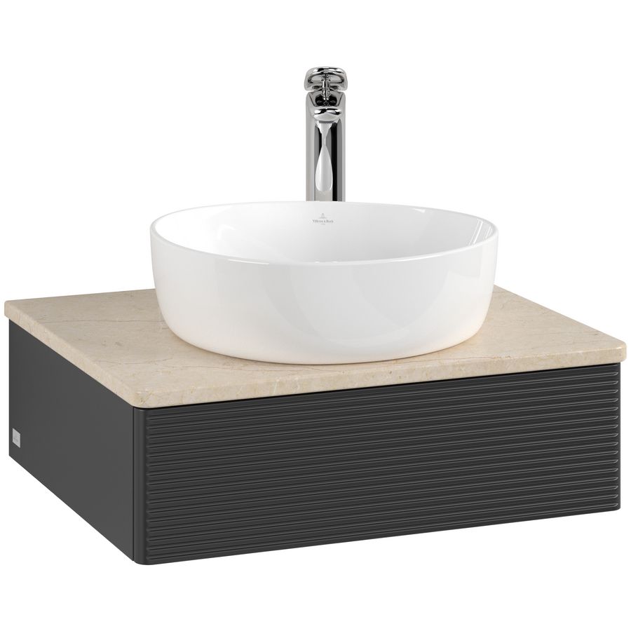 Wastafelonderkast Antao 600x190x500mm Black Matt Lacquer K07153PD