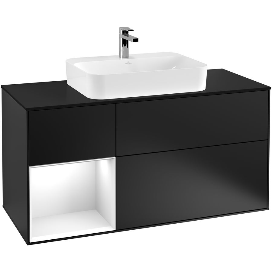 Wastafelonderkast Finion 1200x603x501mm Black Matt Lacquer G412GFPD