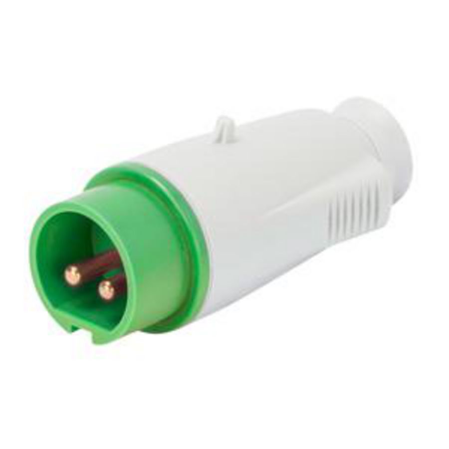 CEE CONTACTSTOP 2P 16A 20/25V 40/50V 401/500HZ-GROEN VVE=10