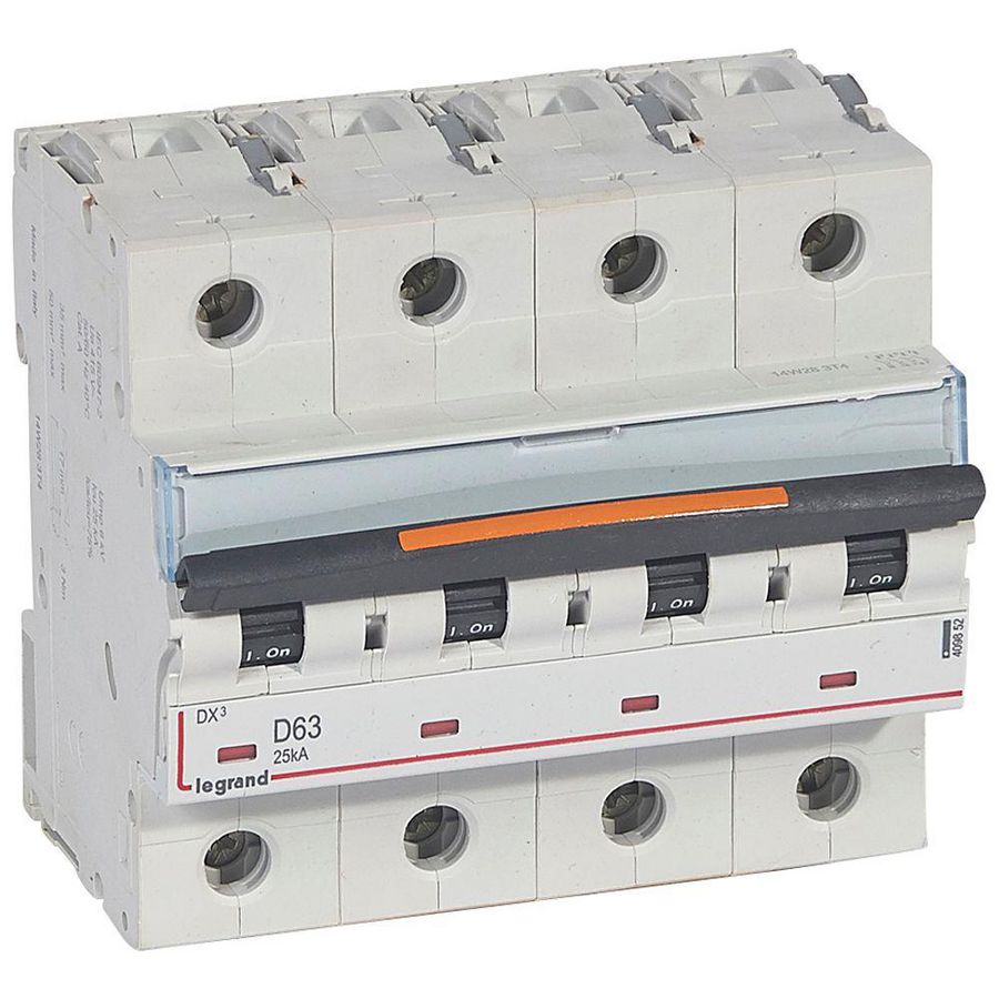 Installatieautomaat 4-polig D-karakteristiek 63A 25kA DX³ DIN