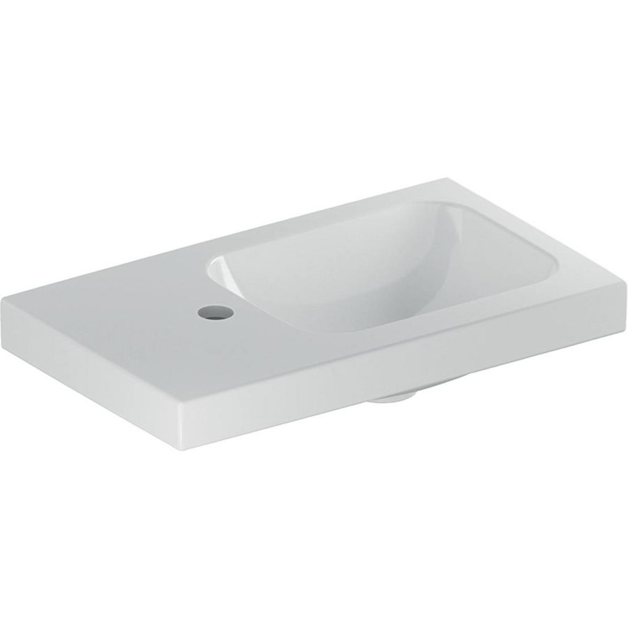 iCon Light fontein 53x31cm met kraangat + aflegvlak links zonder overloop wit