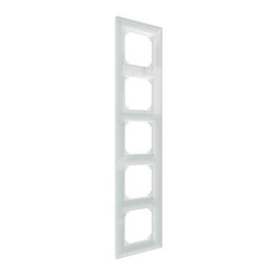 Afdekframe Merten M-Plan glas 5-voudig kristalwit
