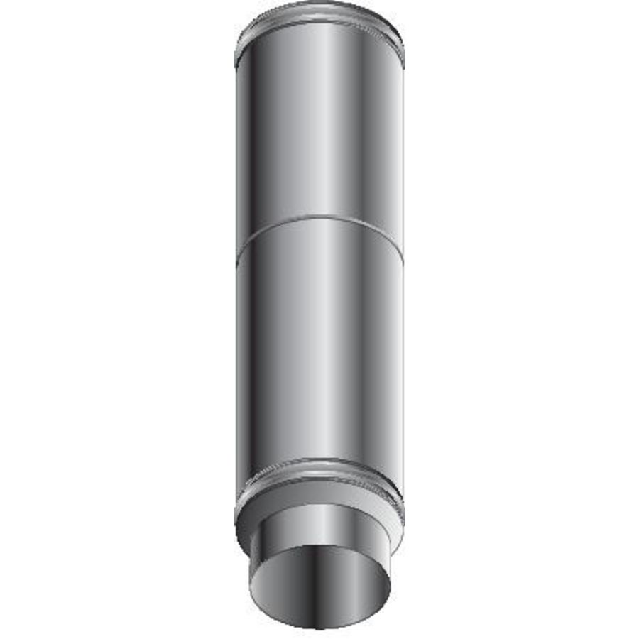 Rookgaspijp verstelbaar dubbelwandig RVS DP25 130mm Roccheggiani